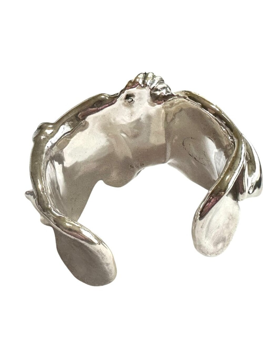 Sterling Silver Wide Cuff Bracelet 925 Belt Design 52g Statement - Picture 2 of 5